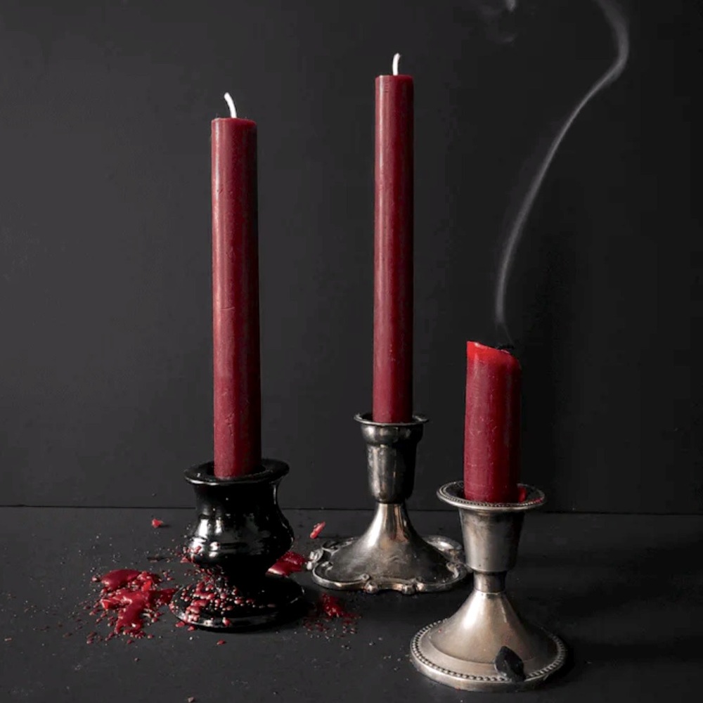 Chesapeake Bay Deep Red Taper Candle Ser